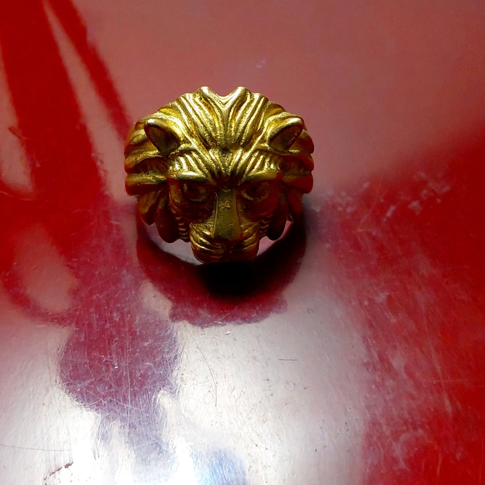 18k Gold Men's Lion Ring